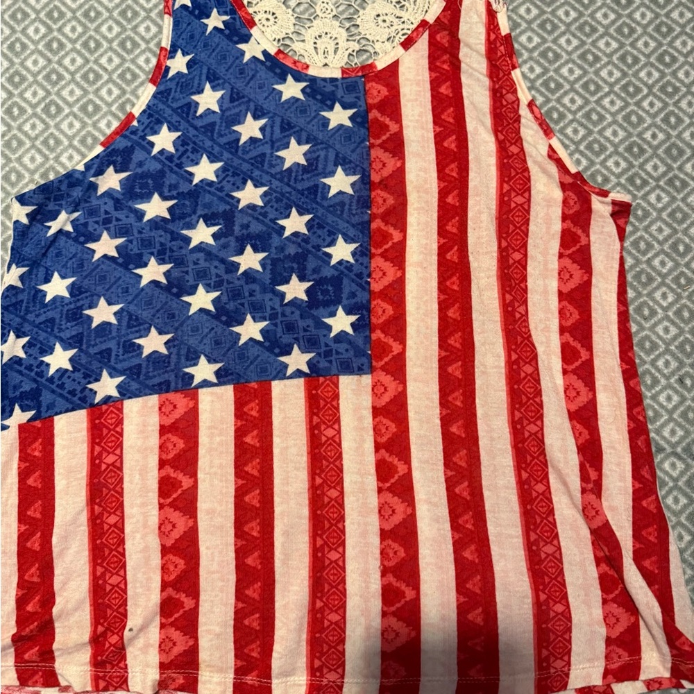 Patriotic American Flag Tank Top